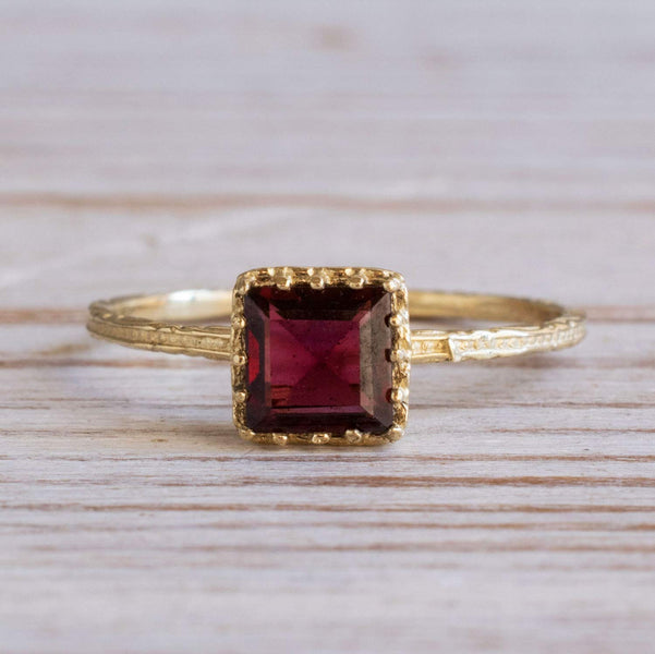 14K Gold Dainty Garnet Ring Amazon mother's Day Jewelry Gift Guide