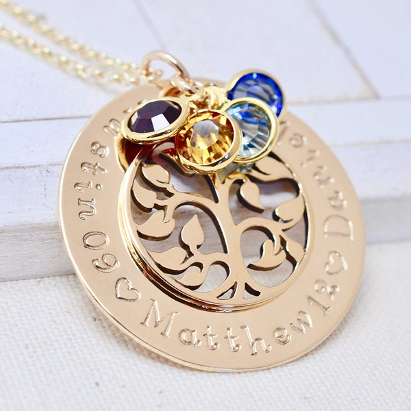 Personalized Family Tree Name Necklace with Birthstones Amazon mother's Day Jewelry Gift Guide