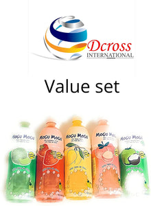 Dcross International Value Pack Bundle Set MOGU MOGU Drink Mix Variety 5 Flavours 5 Bottles with Neta De Coco.