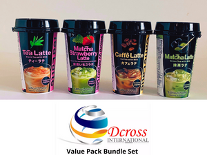 Dcross International Value Pack Bundle Set of Moriyama Latte 4 Packs 4 Different Flavors. Product of Japan.