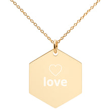 Load image into Gallery viewer, Engraved Silver Hexagon Necklace
