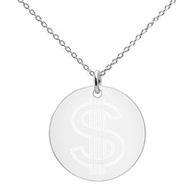 Load image into Gallery viewer, Engraved Silver Disc Necklace
